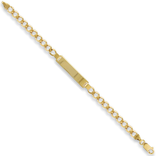 Yellow Gold Baby/Ladies Curb ID Bracelet (HNN-607A41)