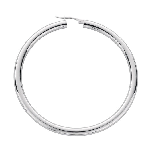 Silver Hoop Earrings - 4mm - 9.8g