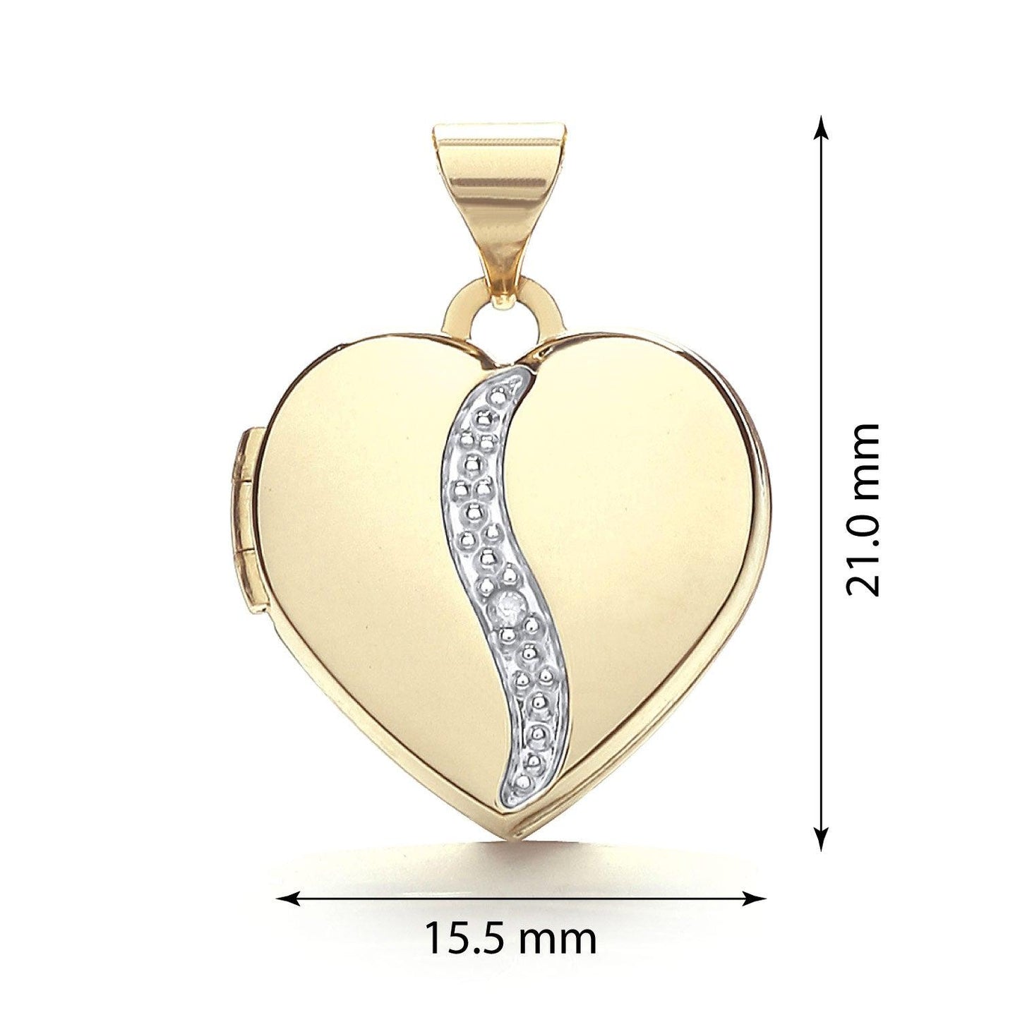 Yellow Gold Heart Shape Locket with Diamond