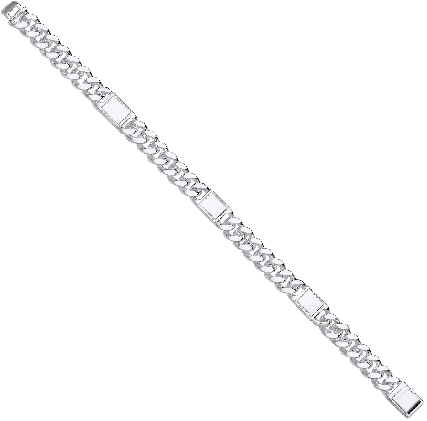 Silver Curb Fancy Gents Bracelet