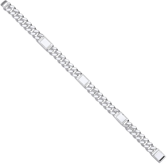 Silver Curb Fancy Gents Bracelet