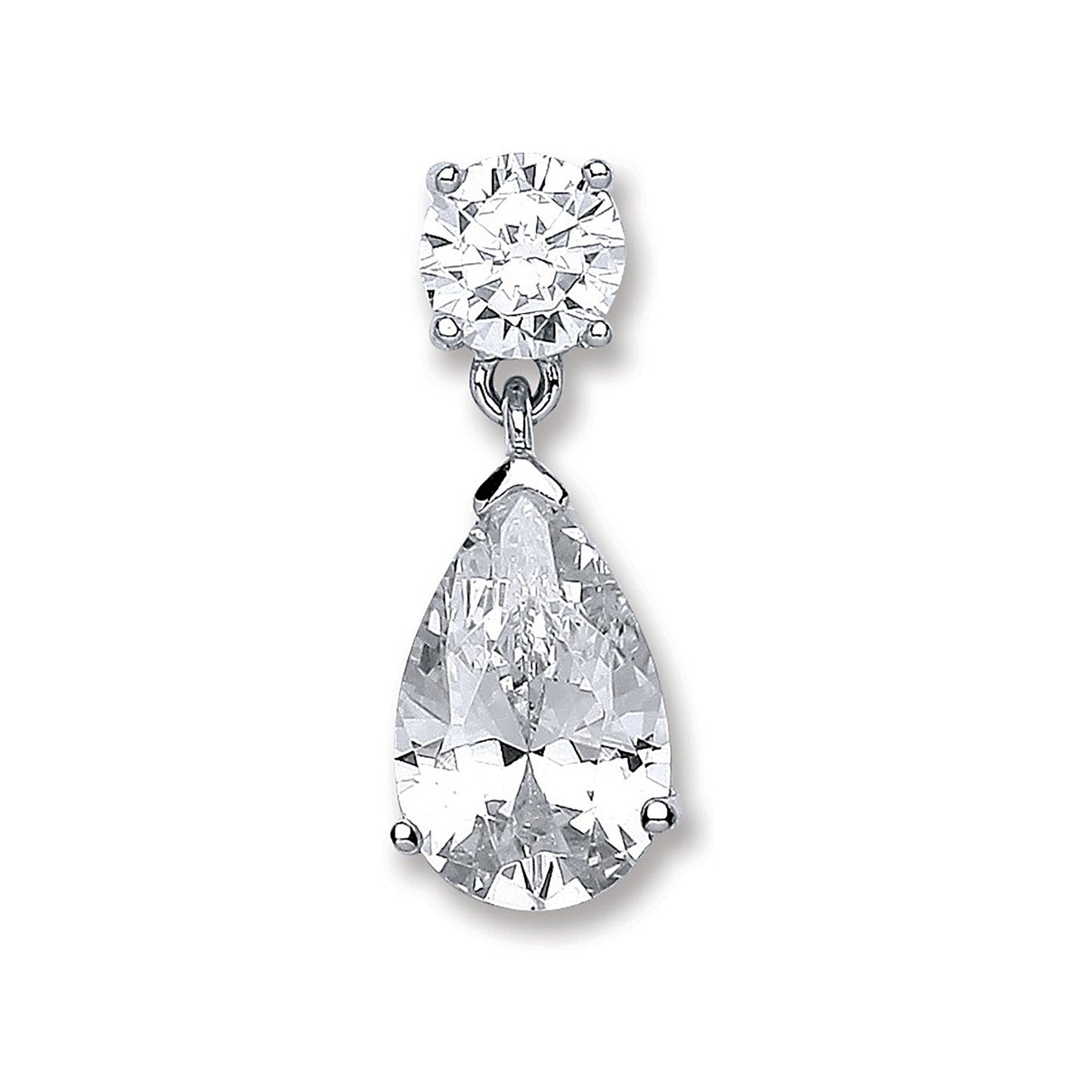 Silver Pear Cubic Zirconia Pendant