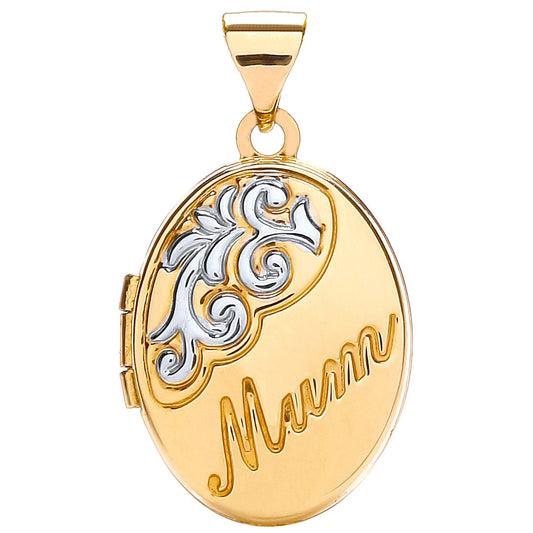 Yellow White Oval Shaped Mum Locket