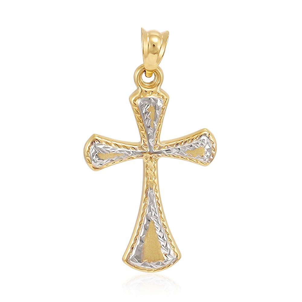 Yellow and White Gold Fancy Cross - 16.8mm