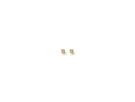 Yellow Gold 3mm Square Cube Studs