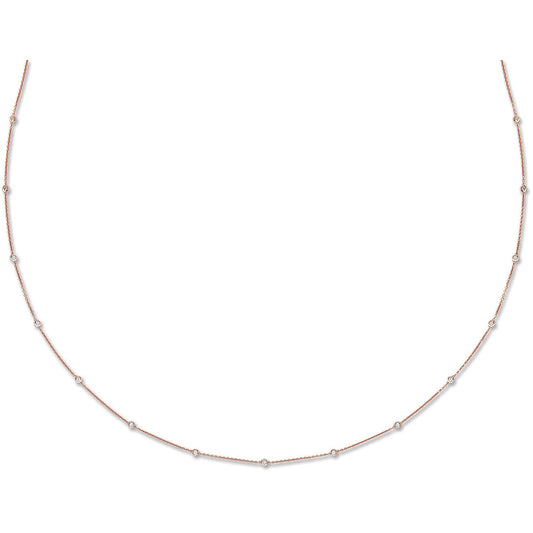 18ct Rose Gold 1.00ct Diamond by the Yard Necklace (36in/91cm)