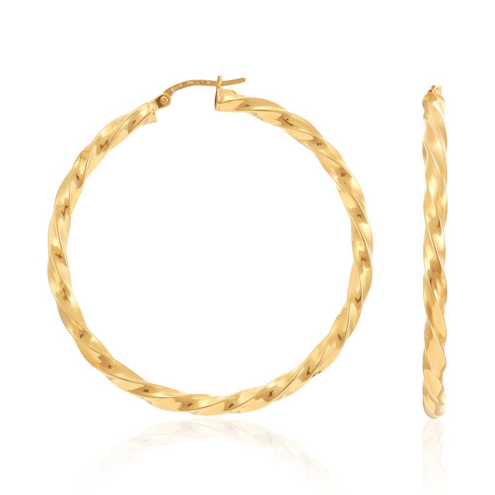 Yellow Gold 46mm Twist Hoop