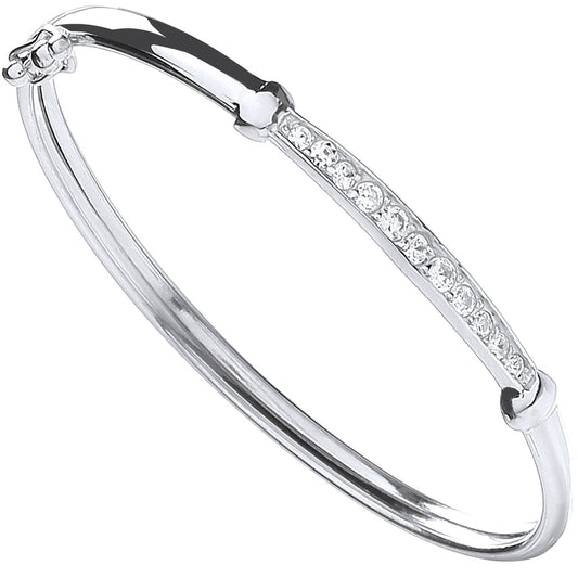 Silver Baby Cubic Zirconia Bangle - 7.2mm