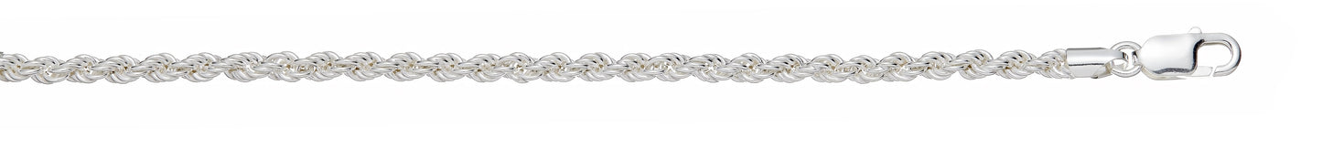 Silver 4.3mm Hollow Rope Chain/Bracelet