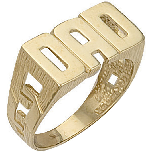 Yellow Gold ID Sides Dad Ring - 4.9g