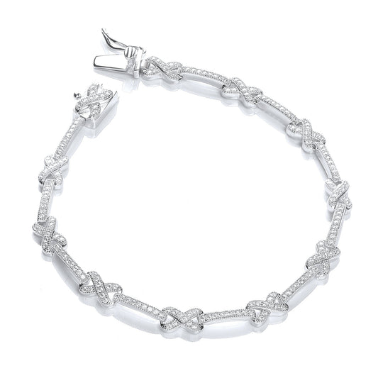 Micro Pave Kisses 200 Cubic Zirconia Bracelet 7"/18cm