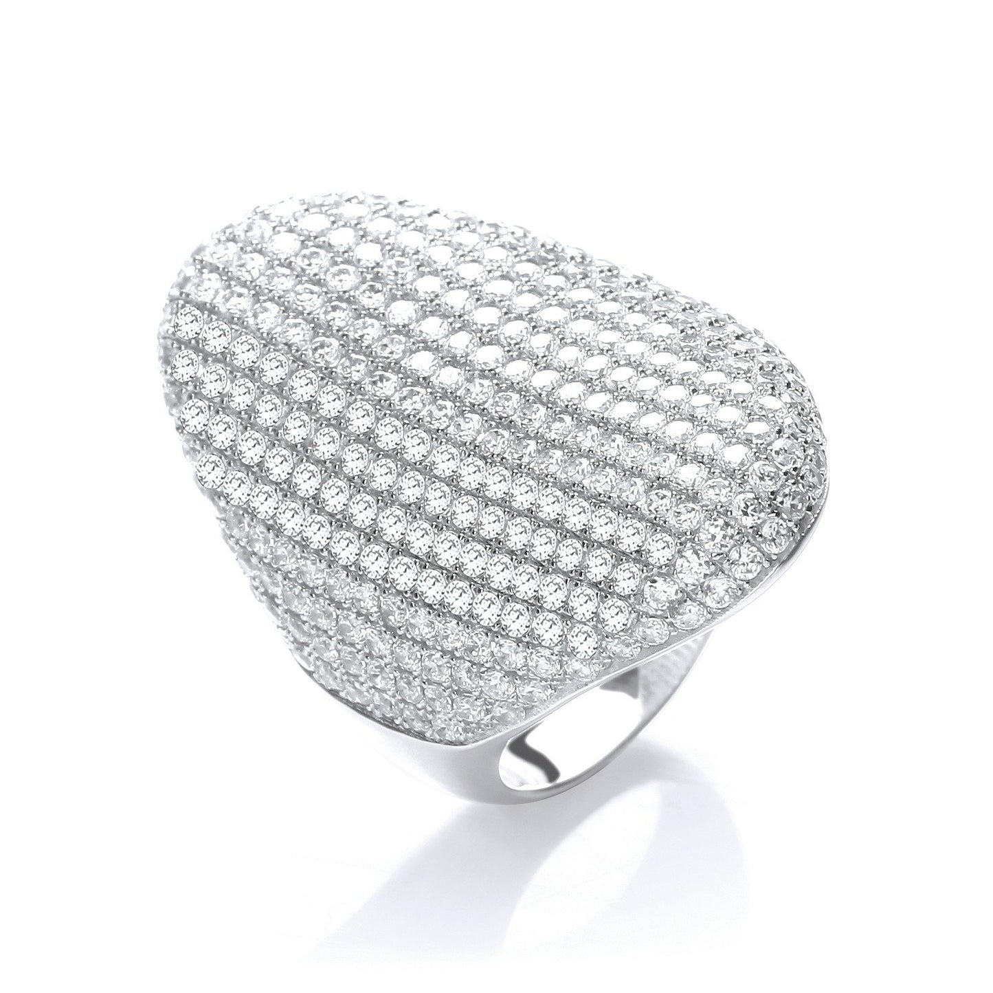 Micro Pave Long Finger Cubic Zirconia Ring