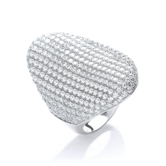 Micro Pave Long Finger Cubic Zirconia Ring