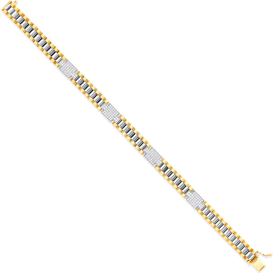 Y/W/G 8mm Fancy Link Cz Baby/Lds/Gnts Bracelet
