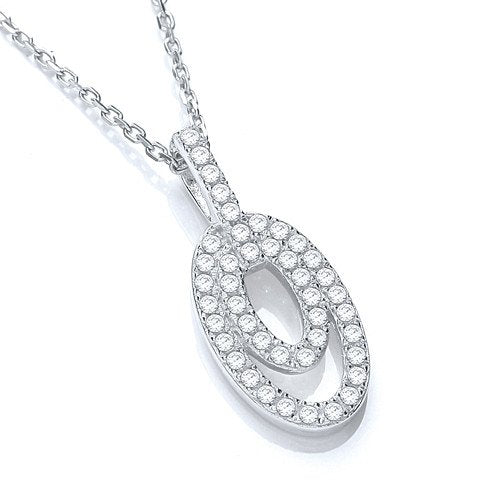 Micro Pave Fancy Pendant Cubic Zirconia with 18" Chain - 8mm