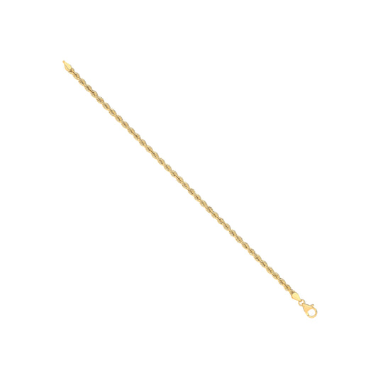 14ct Yellow Gold Hollow Rope 3.3mm Chain