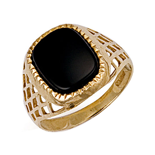 Yellow Gold Basket Side Ring (HNN-DC5AFF)