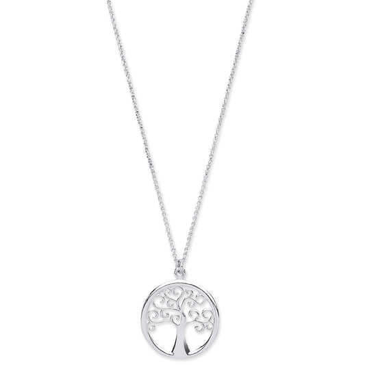 Silver Tree of Life Necklace 16" + 2" Extention