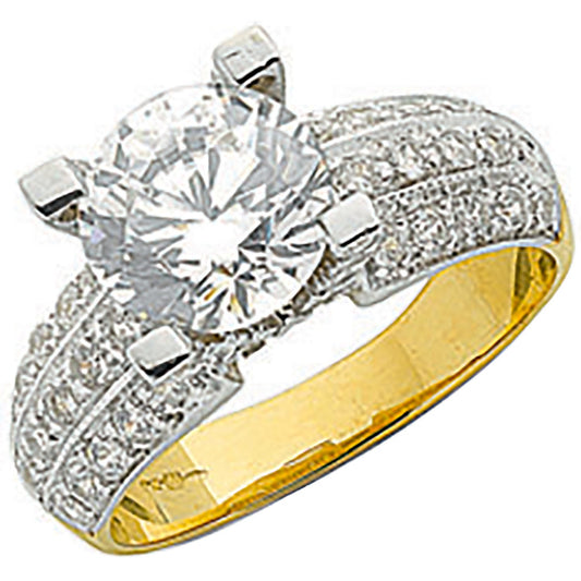 Yellow Gold Fancy Cubic Zirconia Ring (HNN-9F38BC)