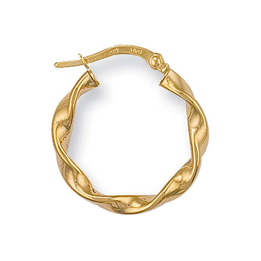 Yellow Gold 21mm Twisted Hoop Earrings - 1.0g