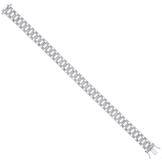 Silver 10mm Fancy Link Gents Bracelet