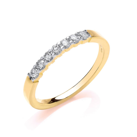 9ct Yellow Gold D.025ct Diamond Half Eternity Ring