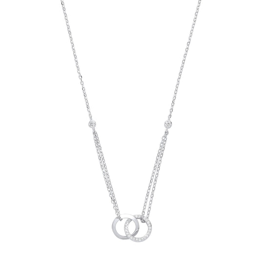 Silver Cubic Zirconia Circles of Life 16" Necklace/Ladies Bracelet