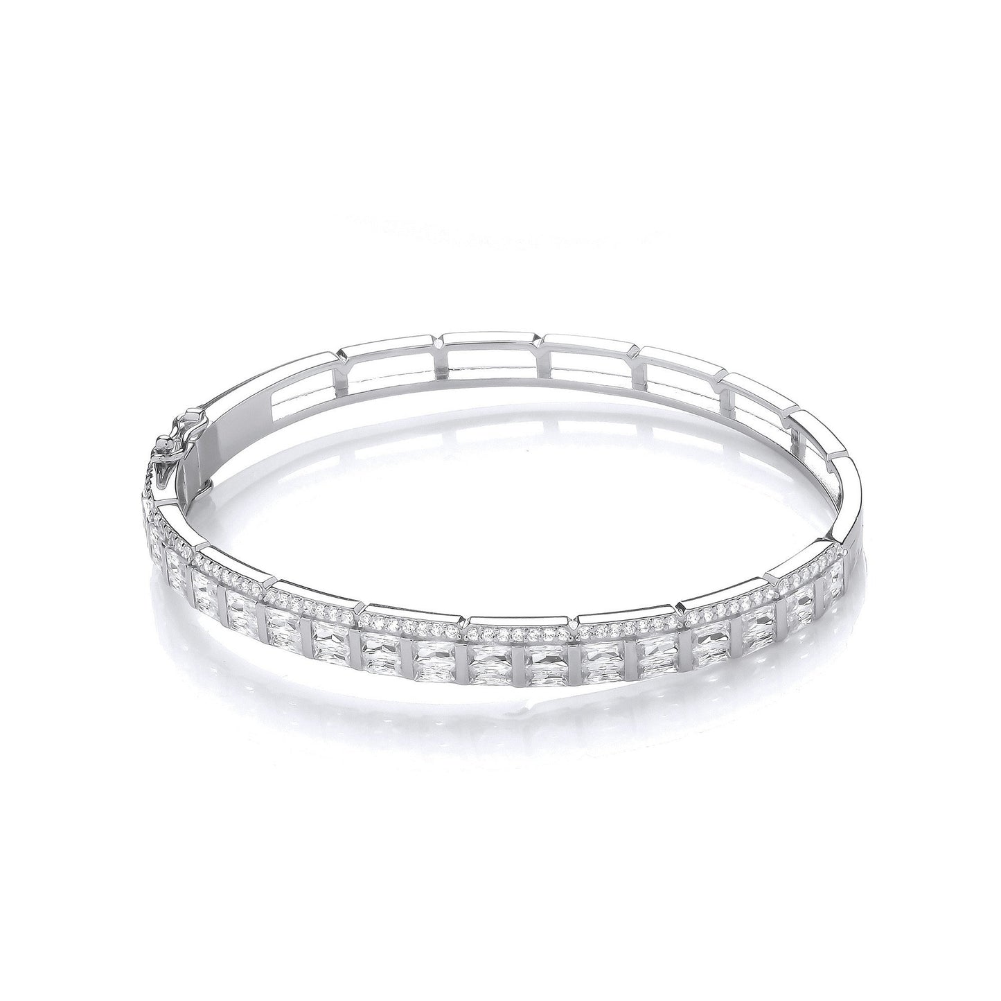 Baguette & Round Cubic Zirconias Ladies J-Jaz Bangle
