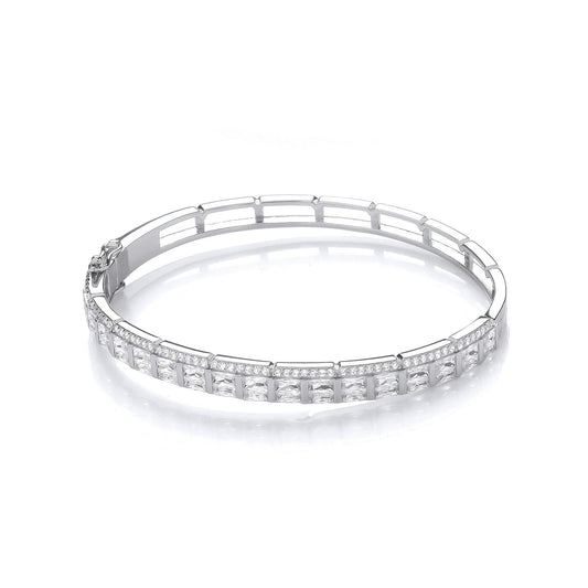 Baguette & Round Cubic Zirconias Ladies J-Jaz Bangle