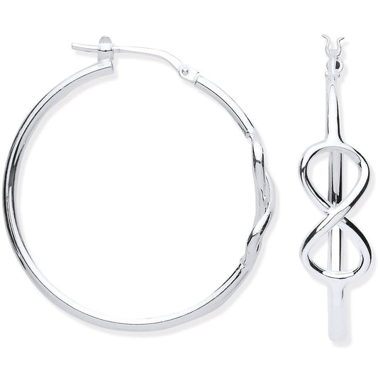 Silver Infinity 34mm Hoop Earrings