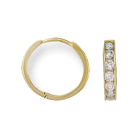 Yellow Gold 15mm Cubic Zirconia Huggies - 1.4g