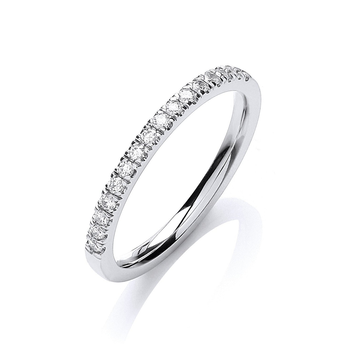 18ct White Gold Half Eternity 0.20ct Ring - No Certificate
