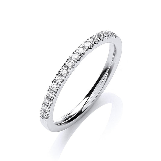 18ct White Gold Half Eternity 0.20ct Ring - No Certificate