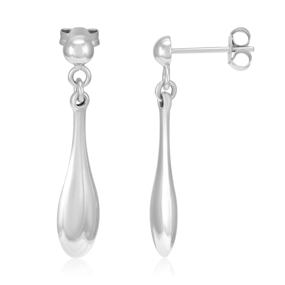 White Gold Hollow Drop Earrings