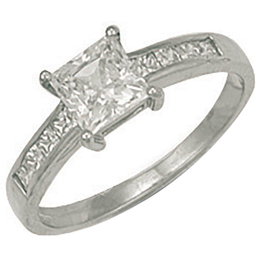 White Gold Fancy Cubic Zirconia Ring (HNN-F3C739)