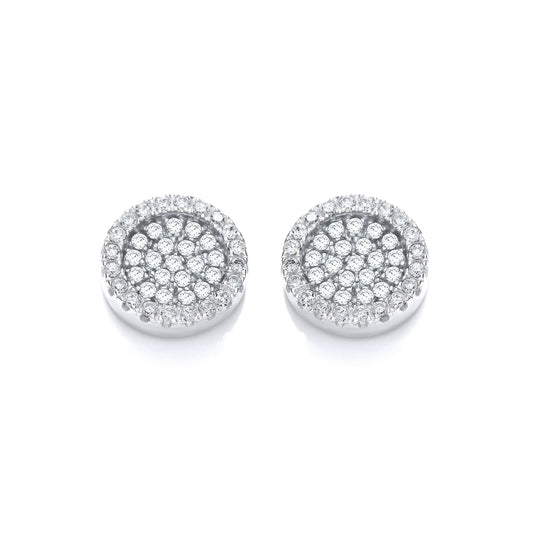Micro Pave Round Cubic Zirconia Stud Earrings
