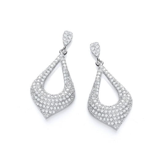 Micro Pave Fancy Cubic Zirconia Drop Earrings - 14mm