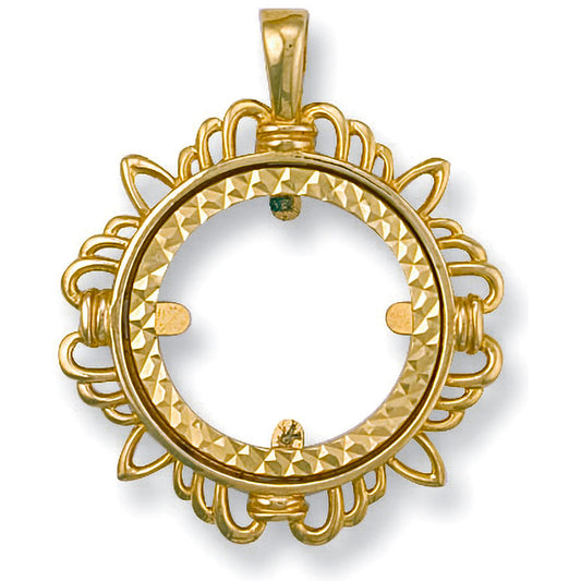 Yellow Gold  Fancy Sovereign Pendant (HNN-46BB30) - 4.4g