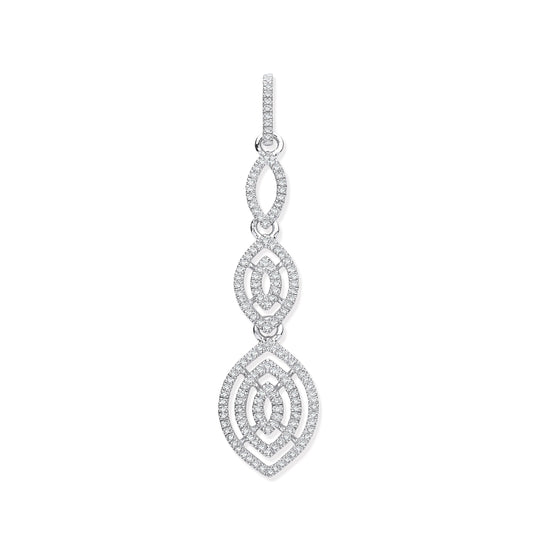 9ct White Gold Drop 0.25ct Diamond Pendant