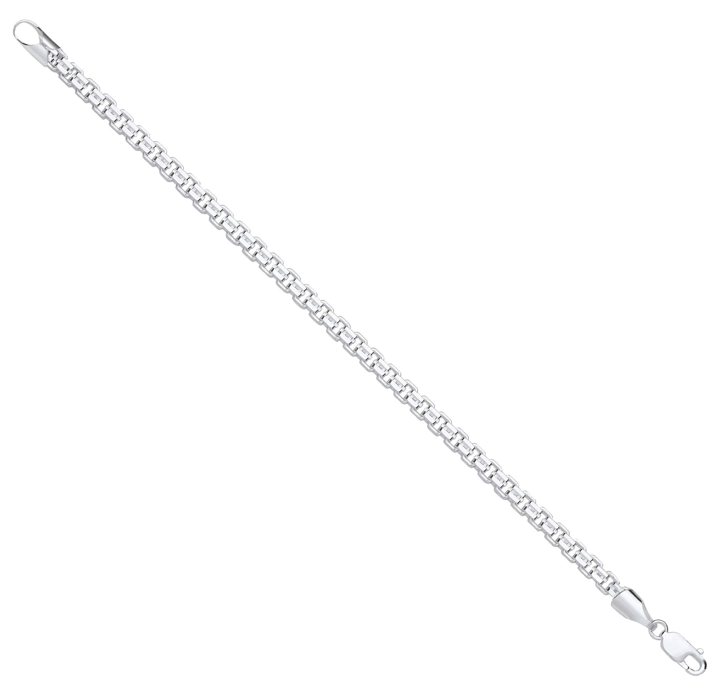 Silver 4.9mm Cage Gents Bracelet