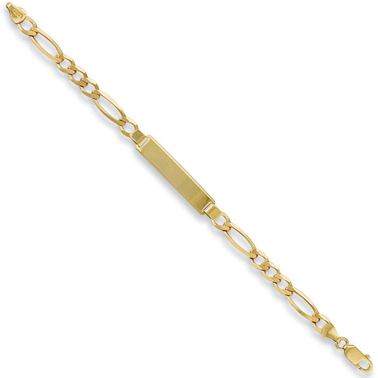 Yellow Gold Baby/Ladies Figaro ID Bracelet (HNN-89D5B6)