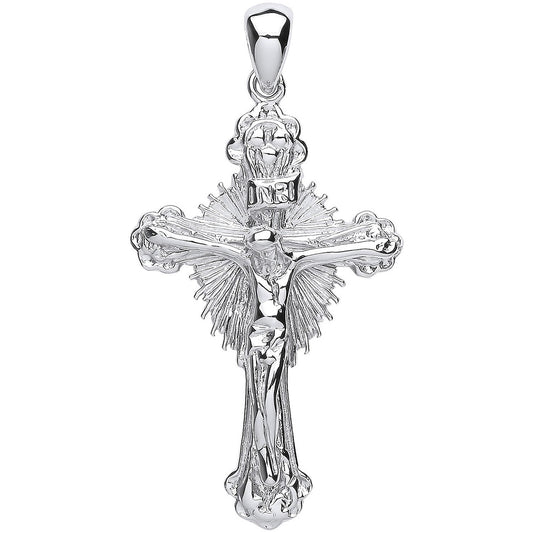 Silver Sunburst Crucifix