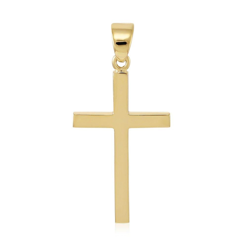 Yellow Gold Plain Cross - 18.7mm