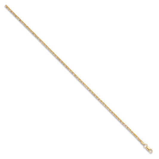 Yellow Gold 2.0mm Hollow Square Spiga Chain/Bracelet