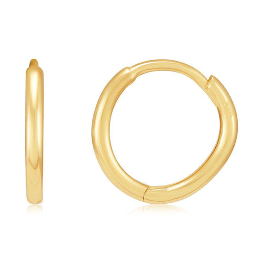 Yellow Gold 10mm Plain Hinged Sleepers