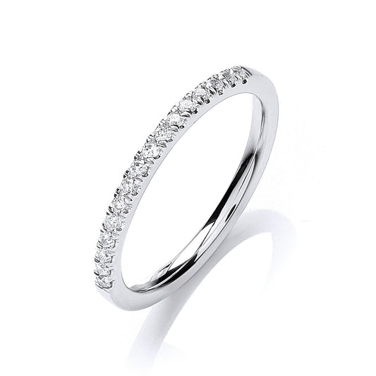 18ct White Gold Half Eternity Diamond 0.15ct Ring - No Certificate