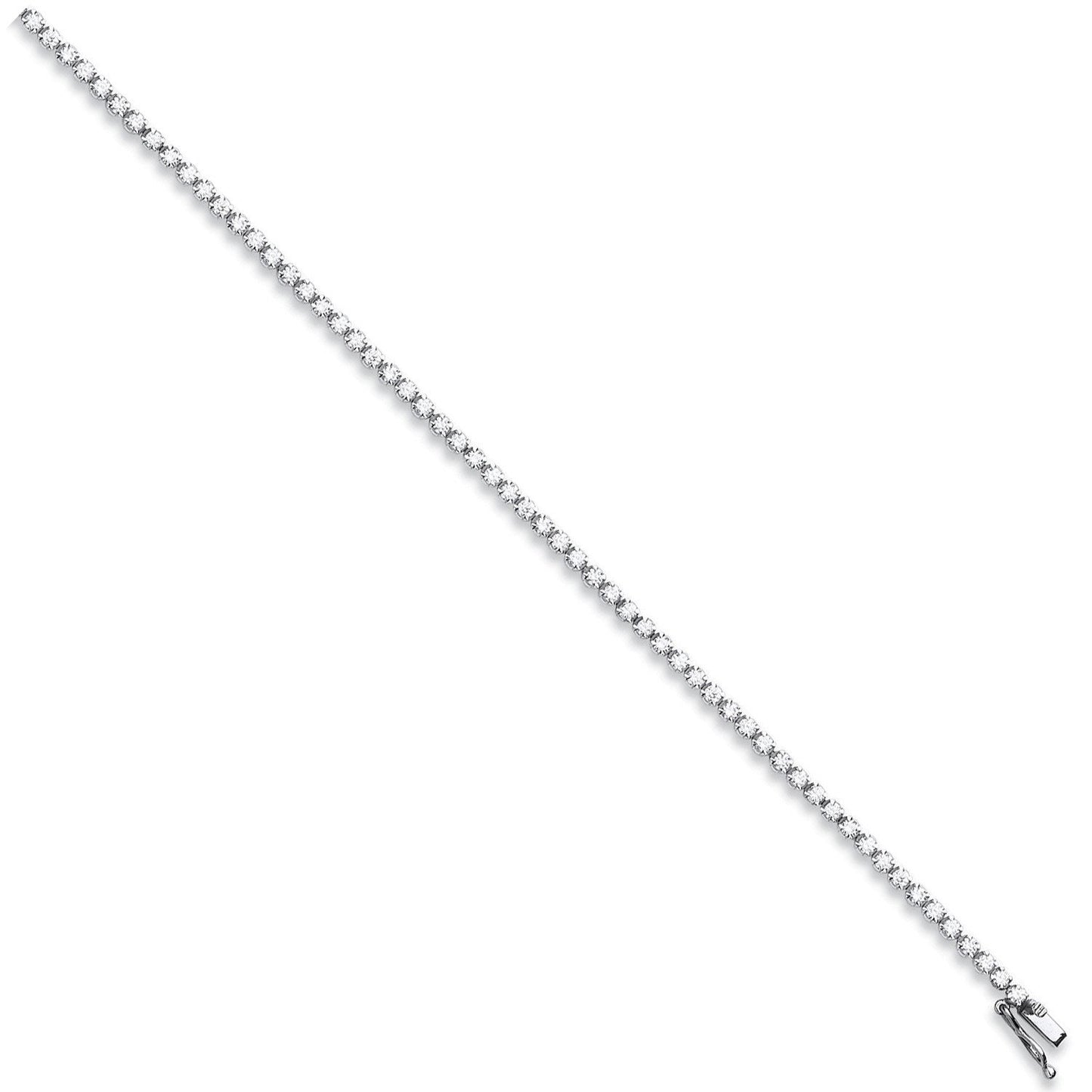18ct White Gold 2.00ct Diamond Tennis Bracelet - 2.9mm