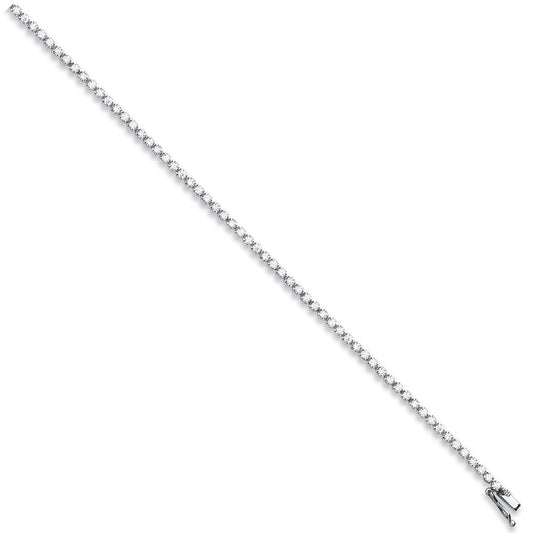 18ct White Gold 2.00ct Diamond Tennis Bracelet - 2.9mm