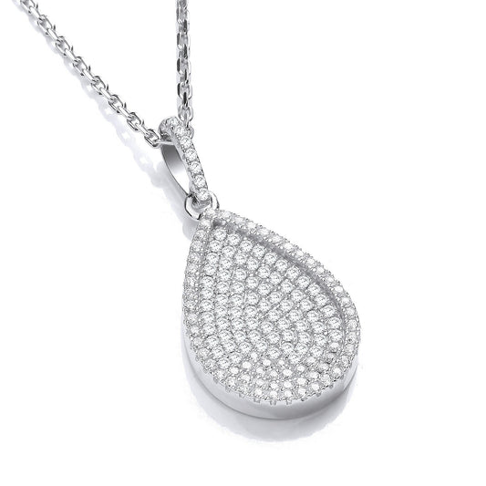 Micro Pave Pear Shape Pendant with 18" Chain - 14mm (HNN-0D4B29)