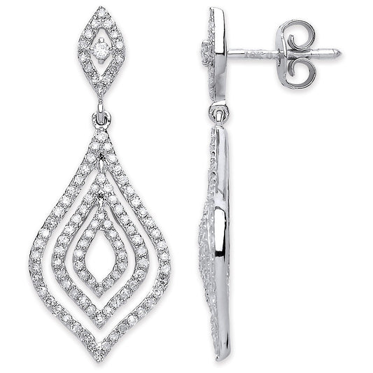 18ct White Gold 0.75ct Dia Drop Earrings (HNN-4DE8BC)